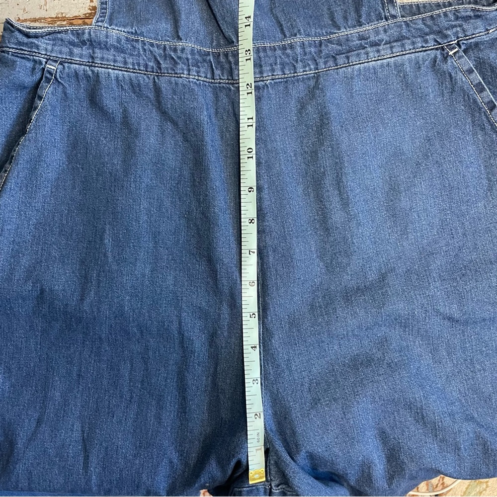 American Apparel Denim Wide Leg Crop Overalls - Picture 14 of 16